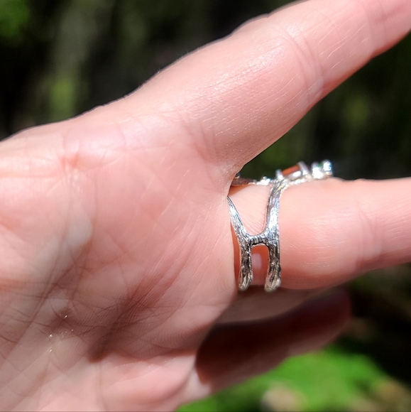 FIRE 🔥 Opals & Chrome Diopside sterling ring sz 7 - Picture 6 of 8